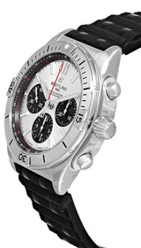 BREITLING Chronomat B01 42MM Silver Dial Rubber Men's Watch AB0134101G1S2 