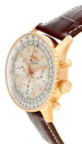 BREITLING Navitimer B01 Chronograph 41MM 18K Rose Gold Leather Men's Watch RB0139211G1P1
