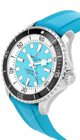 BREITLING Superocean Automatic 44MM Turquoise Rubber Men's Watch A17376211L2S2 