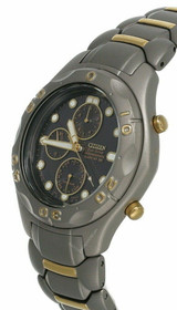 Citizen Watches CITIZEN Eco Drive Black Dial 2-Tone SS Mens Watch AP5274-57H
