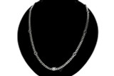 Gucci Jewelry GUCCI Sterling Silver & Black Enamel Interlocking G Necklace YBB67866100100U 