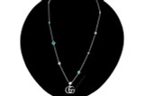 Gucci Jewelry GUCCI Sterling Silver Gemstone GG Necklace YBB52739900100U 