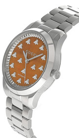 GUCCI G-Timeless 38MM AUTO S-Steel Brown Dial Unisex Watch YA1264177