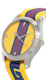 Gucci watches GUCCI G-Timeless 38MM QTZ YLW/Purple Dial Nylon Unisex Watch YA1264069