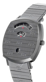 Gucci watches GUCCI Grip 38MM Quartz SS GG-Engraved Grey Dial Unisex Watch YA157429 