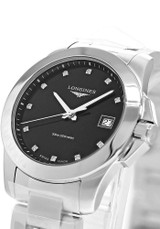 LONGINES Conquest Quartz 34MM Black Diamond Dial Women's Watch L3.377.4.57.6 / L33774576