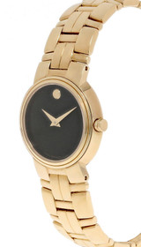 Movado watches MOVADO Artiko Stainless Steel BLK Dial Gold-Tone Womens Watch 0605711