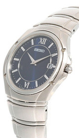 Seiko watches Seiko Blue Dial 37MM Stainless Steel Men's Watch SLK093