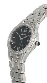 Seiko watches Seiko Le Grand Sport 27MM Black Dial S-Steel Bracelet Women's Watch SXDA83