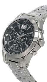 Seiko watches Seiko Premier Chrono Black Dial SS Bracelet Men's Watch SPC057