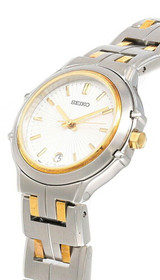Seiko watches Seiko White Dial 26MM Two-tone SS Women's Watch SXE976