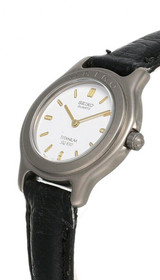 Seiko watches SEIKO White Dial Black LTHR Strap Women's Watch SYL667