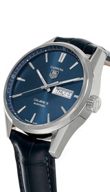 TAG HEUER Carrera 41MM AUTO SS Blue Dial LTHR Men's Watch WAR201E.FC6292