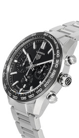 TAG HEUER Carrera 44MM CHRONO AUTO Black Dial Men's Watch CBN2A1B.BA0643