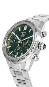 TAG HEUER Carrera 44MM CHRONO AUTO Green Dial Men's Watch CBN2A10.BA0643