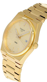 TISSOT PRX 35MM QTZ S-Steel Gold Dial Unisex Watch T137.210.33.021.00 / T1372103302100