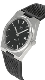 TISSOT PRX 40MM Quartz SS Black Dial Rubber Men's Watch T137.410.17.051.00 / T1374101705100